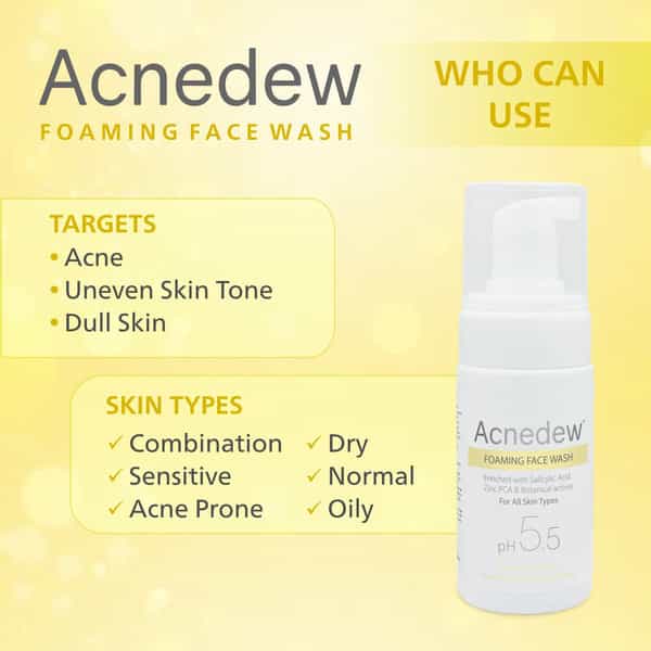 Acnedew Antiacne & Antipimple Foaming Face Wash 100 Ml | Salicylic Acid (Pack Of 3)