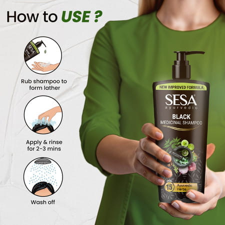 Sesa Ayurvedic Medicinal Shampoo Hair Fall Control Bhringraj No Parabens - 500 Ml