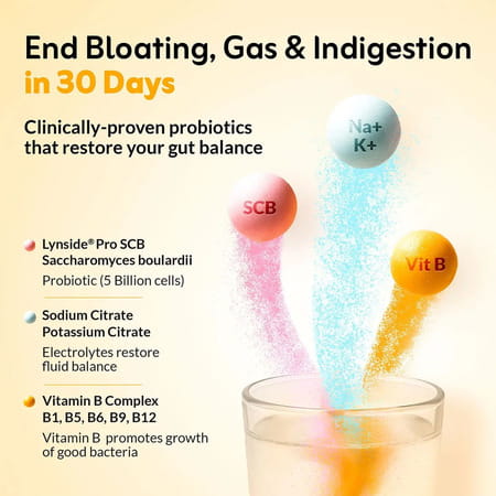 Nutriwave Gut Reboot Sachets For Gut Health & Digestion | Orange Flavour | 15 X 2.5G Powder Sachets