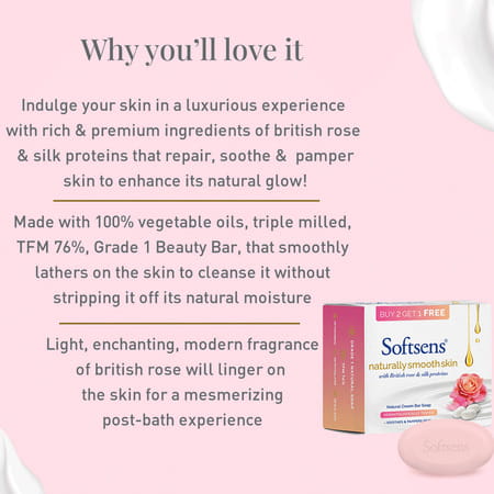 Naturally Smooth Skin Cream Bar Soap (100g X 3 Multipack)