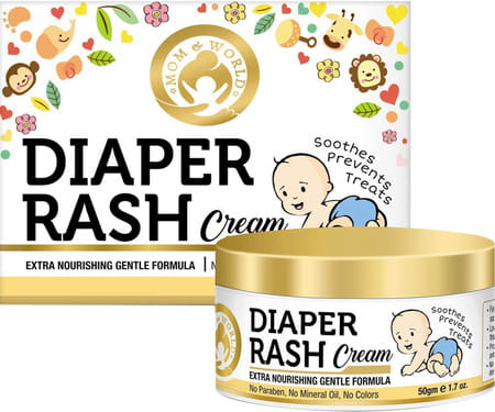 Mom & World Baby Care Combo -Diaper Rash Cream + Baby Wash+ Nourishing Lotion + Nourishing Oil