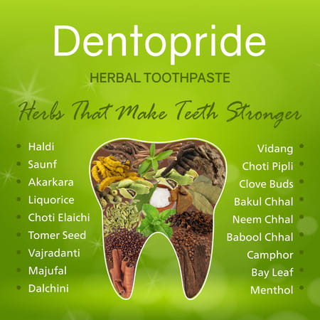 Dentopride Herbal Toothpaste | With Clove & Babool | Complete Oral Care | (100 Gm Pack Of 4)