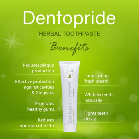 Dentopride Herbal Toothpaste | With Clove & Babool | Complete Oral Care | (100 Gm Pack Of 4)
