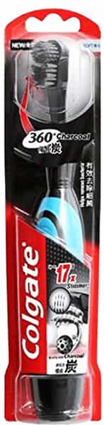 Colgate 360 Charcoal Battery Powered Electric Toothbrush Deep Clean With Floss-Tip Bristles