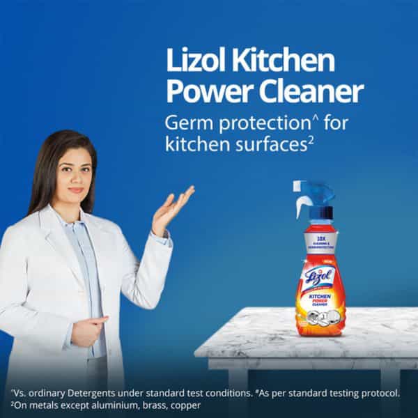 Lizol Kitchen Power Cleaner Liquid Spray 250 Ml