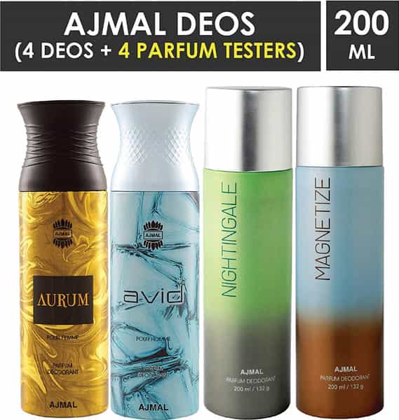 Ajmal 1 Aurum For Women 1 Avid For Men 1Nightingale 1 Persuade For Unisex Deodorants Combo Pack Of 4