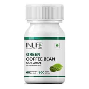 Inlife Green Coffee Beans Extract (50% Chlorogenic Acid) Weight Management 800mg -60 Veg. Capsules