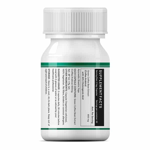 Inlife Green Coffee Beans Extract (50% Chlorogenic Acid) Weight Management 800Mg -60 Veg. Capsules