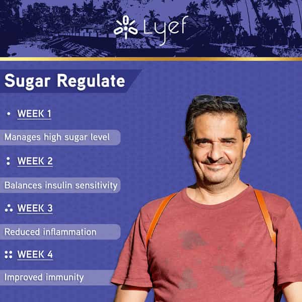 Lyef Sugar Regulate - Ayurveda Supplement To Support Healthy Blood Sugar Levels - 100% Veg)