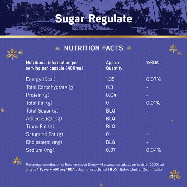 Lyef Sugar Regulate - Ayurveda Supplement To Support Healthy Blood Sugar Levels - 100% Veg)