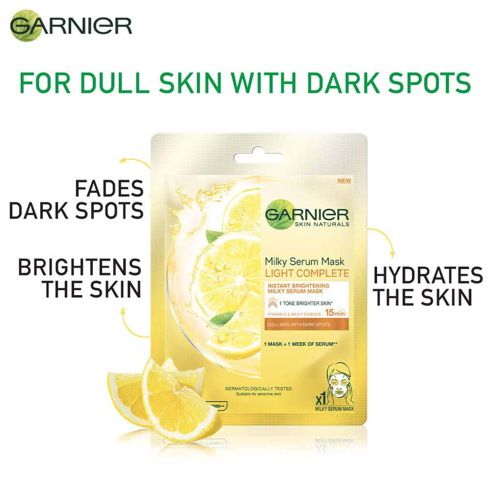 Buy Garnier Skin Naturals Light Complete (Yellow) Face Serum Sheet Mask Tube Of 30 G Online at
