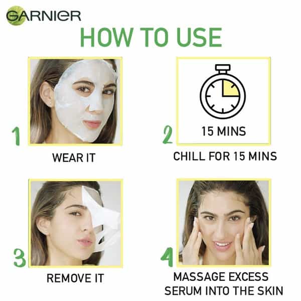Garnier Skin Naturals Bright Complete (Yellow) Face Serum Sheet Mask Tube Of 30 G