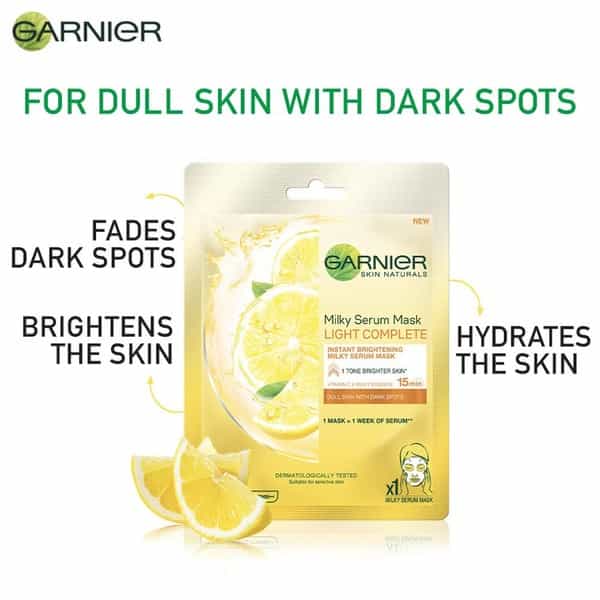 Garnier Skin Naturals Bright Complete (Yellow) Face Serum Sheet Mask Tube Of 30 G