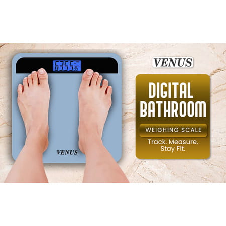 Venus (India) Electronic Digital Personal Bathroom Weight Machine | Upto 180kg | Eps-2799-New-Black