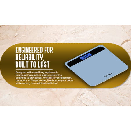Venus (India) Electronic Digital Personal Bathroom Weight Machine | Upto 180kg | Eps-2799-New-Black