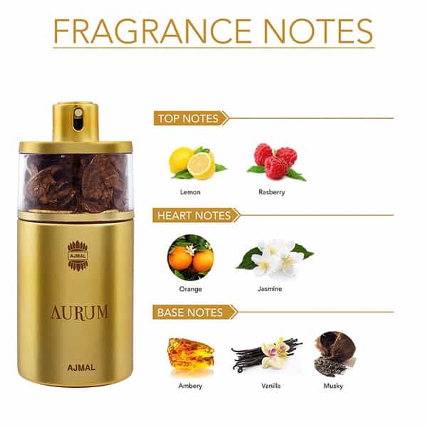Ajmal Aurum Edp 75Ml Perfume For Women And Asher Cp Oil Alcohol-Free Attar 12Ml For Unisex