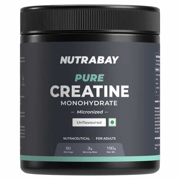 Nutrabay Pure Micronised Creatine Monohydrate Powder | Trustified Certified | 3G/Serving - 150G