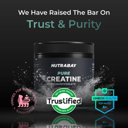 Nutrabay Pure Micronised Creatine Monohydrate Powder | Trustified Certified | 3g/Serving - 150g