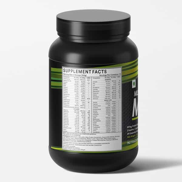 Inlife Muscle Mass Gainer With Whey Protein Powder Body Building Supplement (Chocolate 1Kg)
