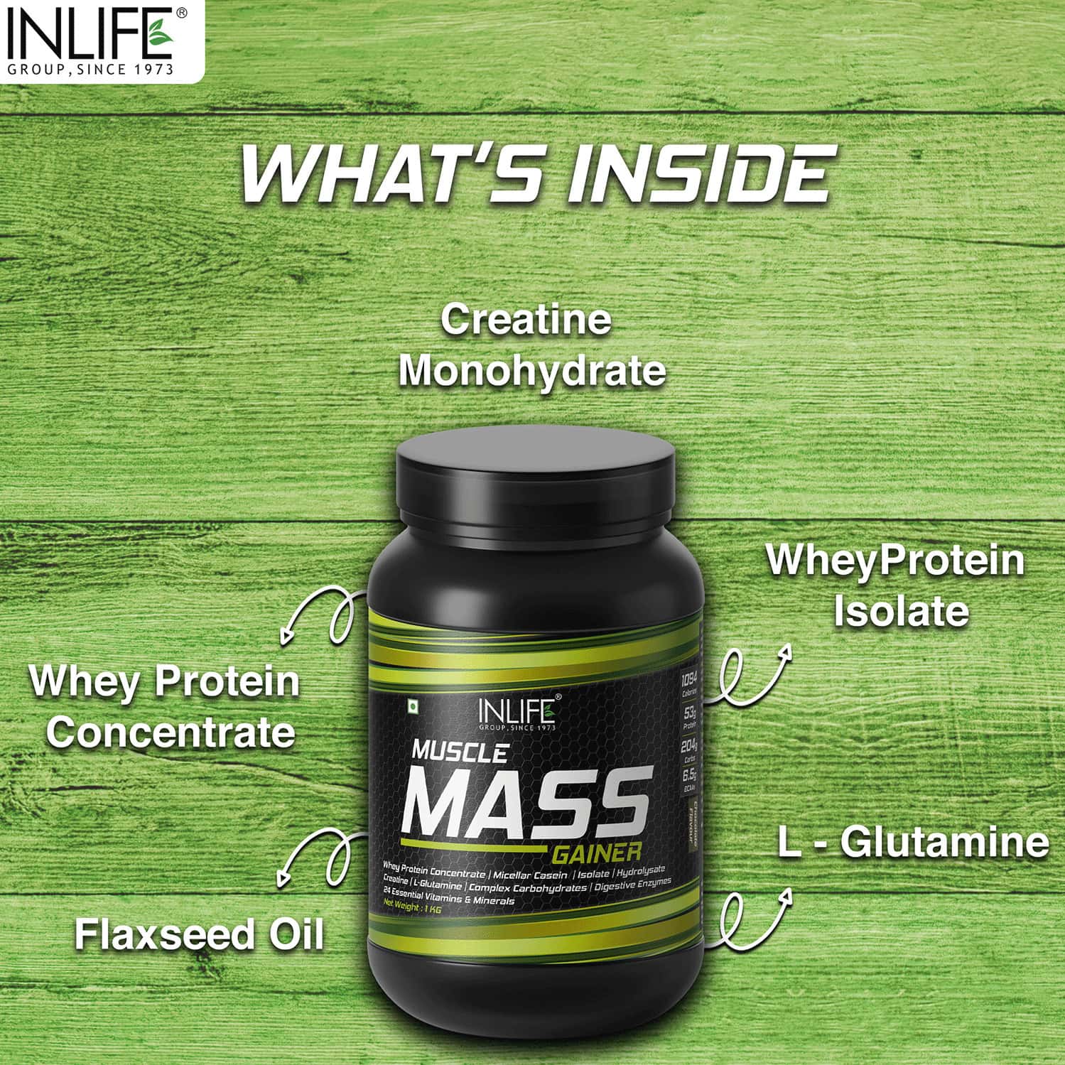 Buy INLIFE MUSCLE MASS GAINER WITH WHEY PROTEIN POWDER BODY BUILDING ...