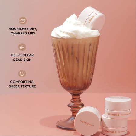 The Face Shop Vitamin E Korean Soothing Rice Lip Mask | Shea Butter | For Soft Hydrated Lips - 14g