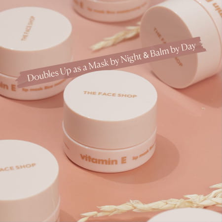 The Face Shop Vitamin E Korean Soothing Rice Lip Mask | Shea Butter | For Soft Hydrated Lips - 14g