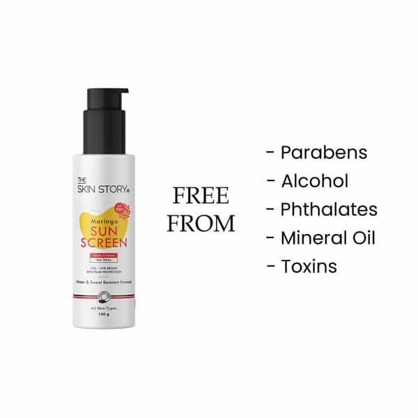 The Skin Story Moringa Spf50 Pa+++ Sunscreen | Uva Uvb Protection Sweat Resistant No White Cast 100G