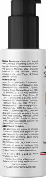 The Skin Story Moringa Spf50 Pa+++ Sunscreen | Uva Uvb Protection Sweat Resistant No White Cast 100G