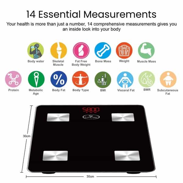 Easycare(Germantech)Smart Bluetooth Monitor Bmi Scale/ Fitness/Body/Fat Analyzer-Ec3141