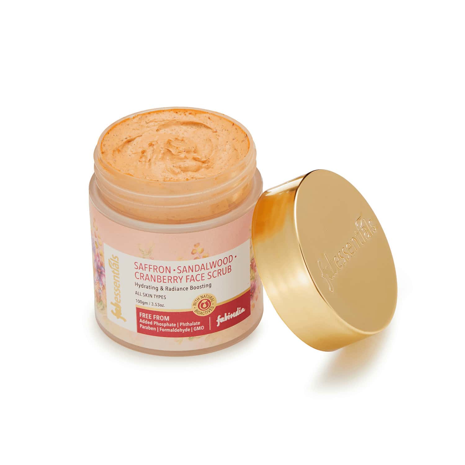 Buy FABESSENTIALS SAFFRON SANDALWOOD CRANBERRY FACE SCRUB 100 GM Online buy-fabessentials-saffron-sandalwood-cranberry-face-scrub-100-gm-online