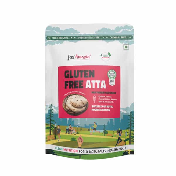 Jus Amazin Gluten Free Atta (1 Kg) Multigrain (Millets Quinoa Amaranth)
