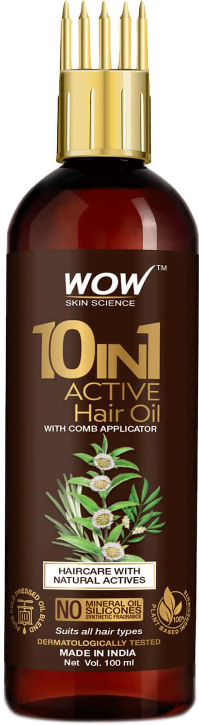 Wow Skin Science 10-In-1 Active Miracle Hair Oil With Comb - 100 Ml