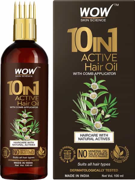 Wow Skin Science 10-In-1 Active Miracle Hair Oil With Comb - 100 Ml