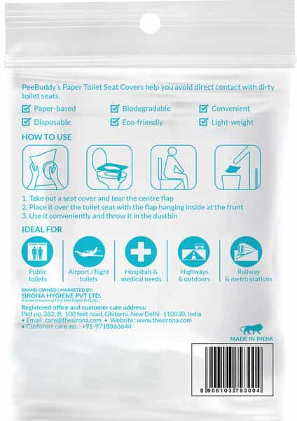 Peebuddy Disposable Toilet Seat Cover To Avoid Direct Contact With Unhygienic Toilet Seats - 30
