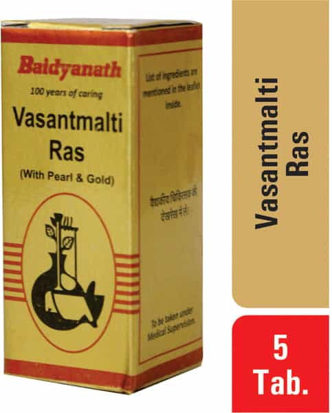 Baidyanath Asli Ayurved Vasant Malti Ras | Immunity Booster Respiratory Health - 5 Tablets