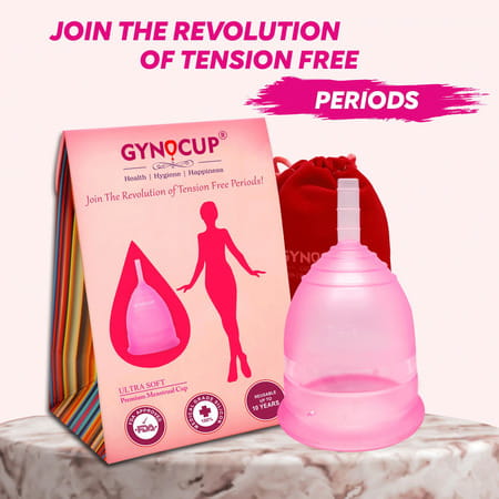 Gynocup Premium Menstrual Cup For Women Pink| Small Size With Sterilizer Container (Combo)