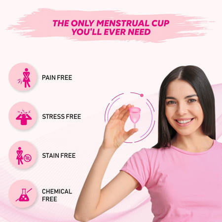 Gynocup Premium Menstrual Cup For Women Pink| Small Size With Sterilizer Container (Combo)