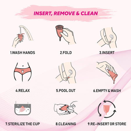 Gynocup Premium Menstrual Cup For Women Pink| Small Size With Sterilizer Container (Combo)