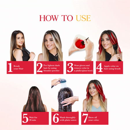 Cosglam Semi Permanent Hair Color | No Peroxide | Ammonia Free Hair Colour 23 Valentine Red - 120gm