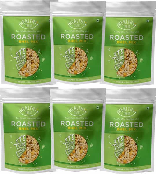 Healthy Treat Roasted Bhel Mix Combo 600 Gm (Pack Of 6 | 100 Gm Each) | Gluten Free | Vegan