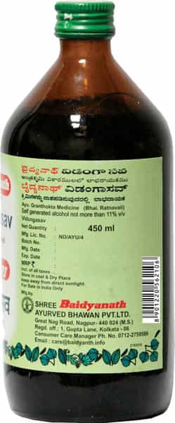 Baidyanath Asli Ayurved Vidangasava (450Ml) (Pack Of 2)