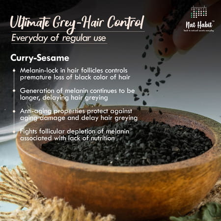 Nat Habit Curry Sesame Fresh Hair Mask Anti-Greying | Frizzy Hair Treatment Ayurvedic (40g)