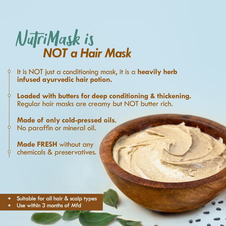 Nat Habit Curry Sesame Fresh Hair Mask Anti-Greying | Frizzy Hair Treatment Ayurvedic (40g)