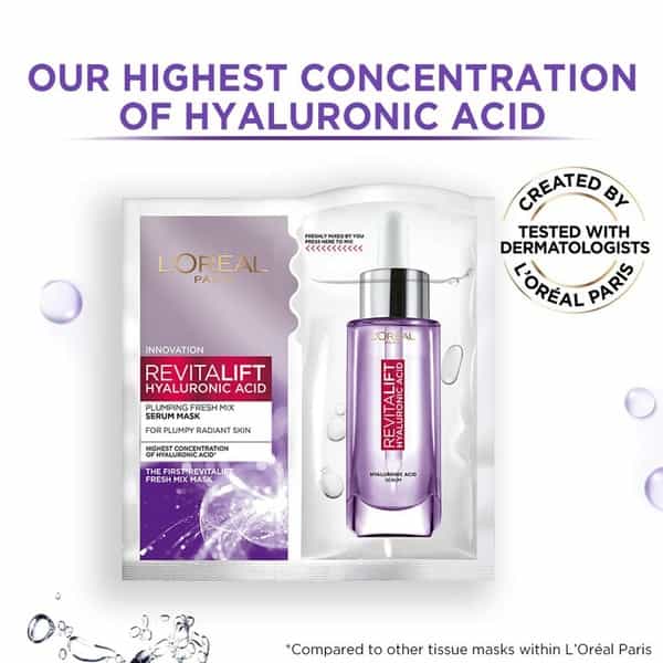 L'oreal Paris Revitalift Hyaluronic Acid Fresh Mix Serum Sheet Mask - 33 Gm