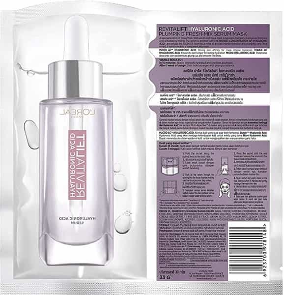 L'oreal Paris Revitalift Hyaluronic Acid Fresh Mix Serum Sheet Mask - 33 Gm