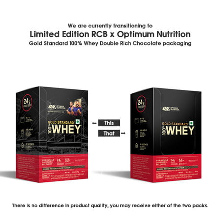 Optimum Nutrition (On) Gold Standard 100% Whey Protein Double Rich Chocolate 5X30.4g Sachet 152 Gm