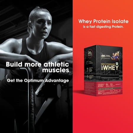 Optimum Nutrition (On) Gold Standard 100% Whey Protein Double Rich Chocolate 5X30.4g Sachet 152 Gm