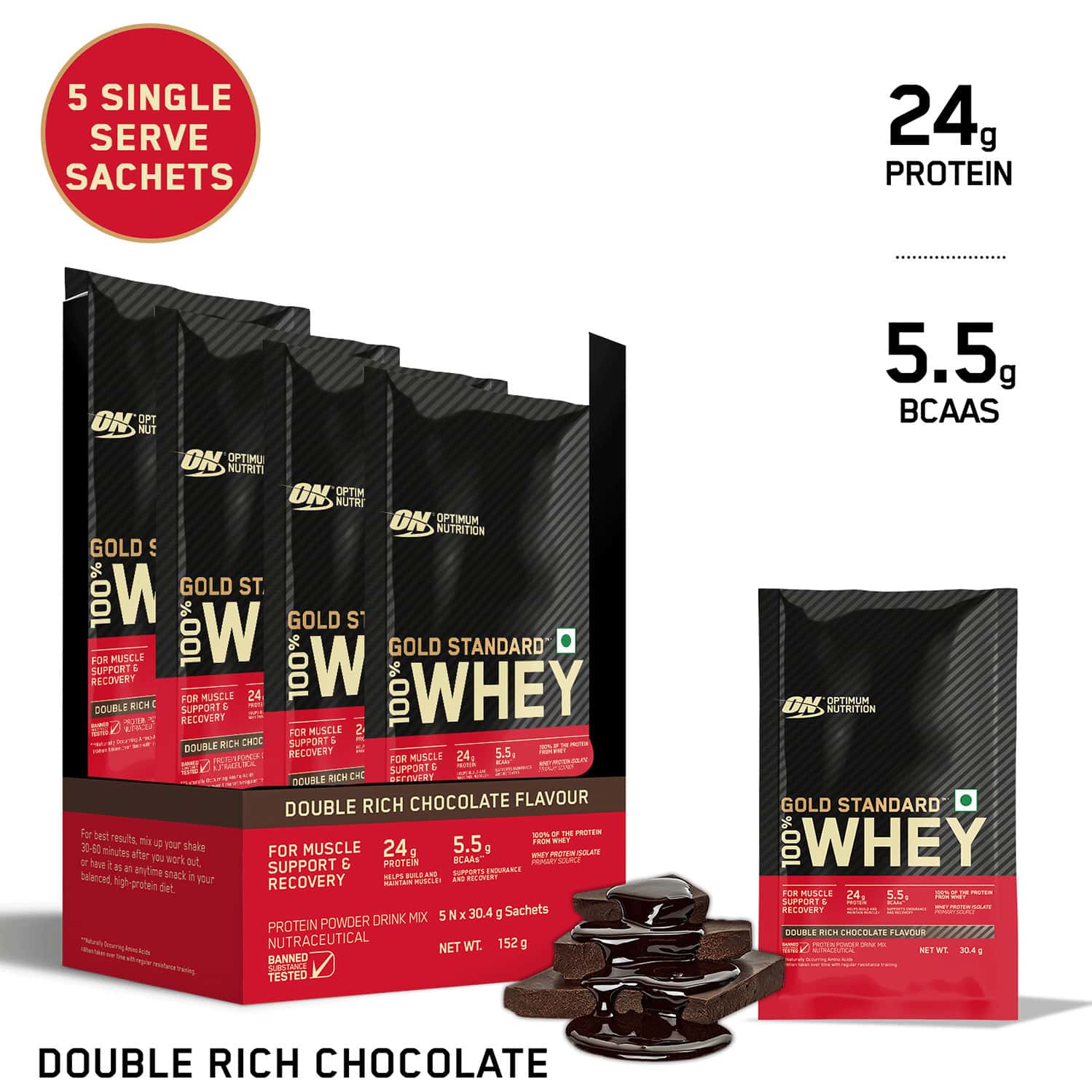 Buy OPTIMUM NUTRITION (ON) GOLD STANDARD 100 WHEY PROTEIN POWDER5X30