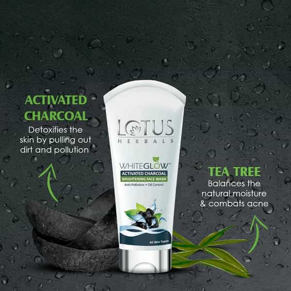 Lotus Herbals Whiteglow Activated Charcoal Brightening Facewash 100 Gm