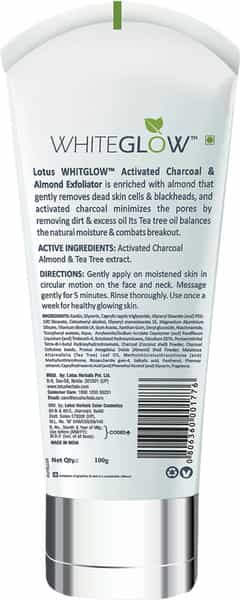 Lotus Herbals Whiteglow Activated Charcoal Brightening Facewash 100 Gm